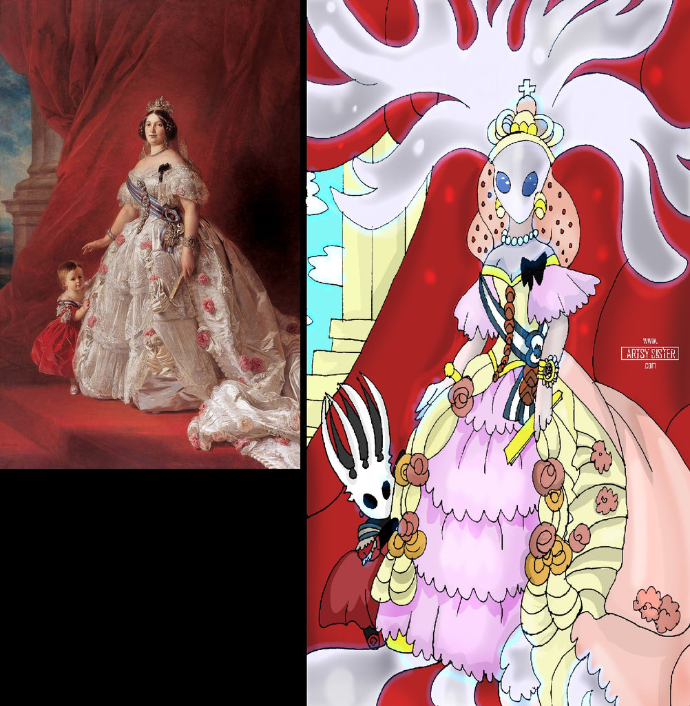 Hollow Knight White Lady and Pale King Winterhalter Painting Parody