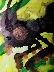 Ink Art Mantis: Asian Ant Mantis Nymph and Violin Mantis
