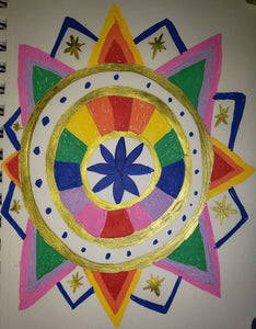 Mandala Patterns Rainbow Star and Warm Flowers