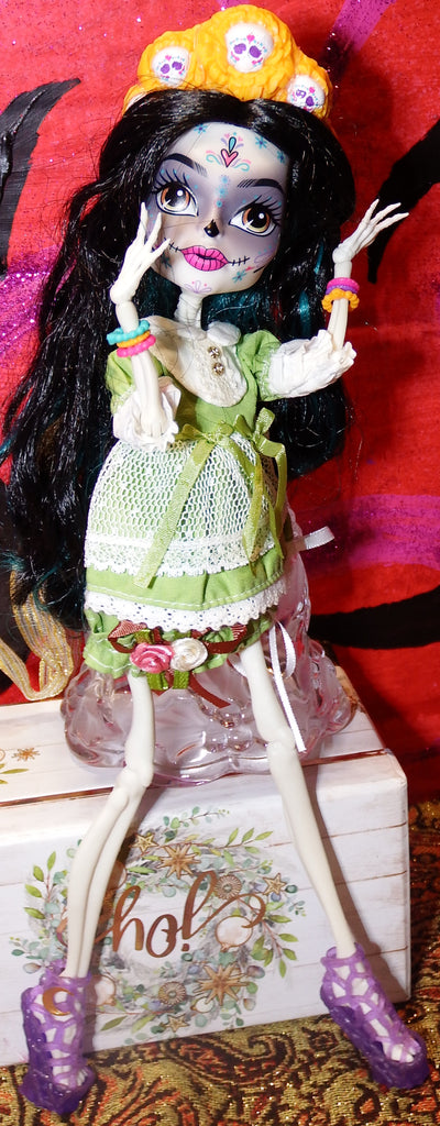 Monster High Doll in Cute Green Frilly Dress