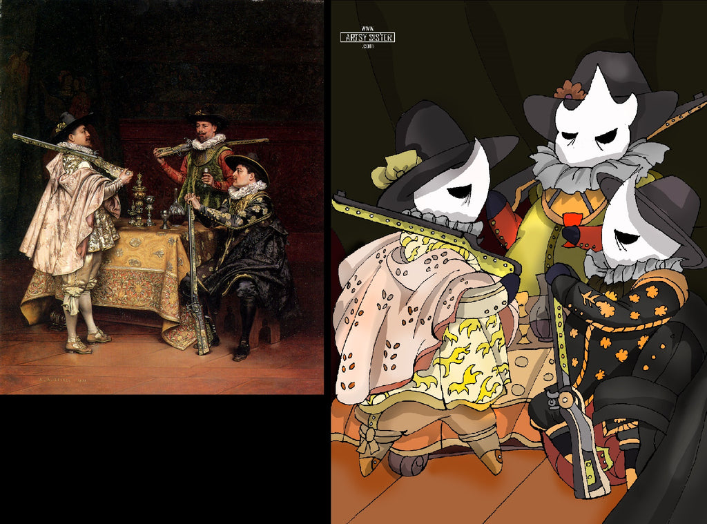 Hollow Knight Nailmaster as the 3 Musketeers Painting Fanart