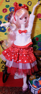 BJD Doll Lilian Doll Chateau Faun in Cute Polka Dot Skirt
