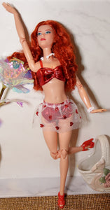 Barbie Red Head in Red Bikini Heart Set