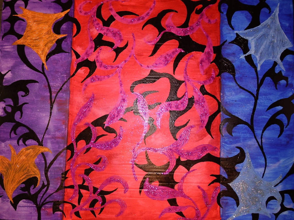 New Background Warping Shadows Acrylic Painting