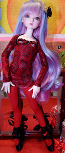 BJD Doll Odette in Red Dress with Long Wigs