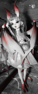 Dragon BJD Doll in Blue Dress Photomanipulation