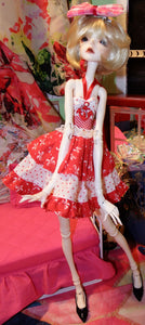 Doll Chateau in Anchor Polka Dot Red Dress Photoshoot