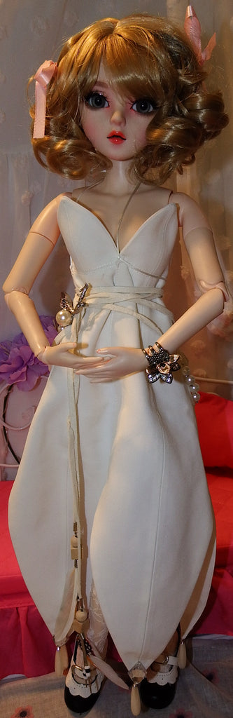 BJD Doll Elvira in White Dress and Company Photoshoot
