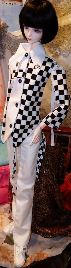 Dream Valley BJD Gregory in Dollmore Checkerboard Pattern Outfit