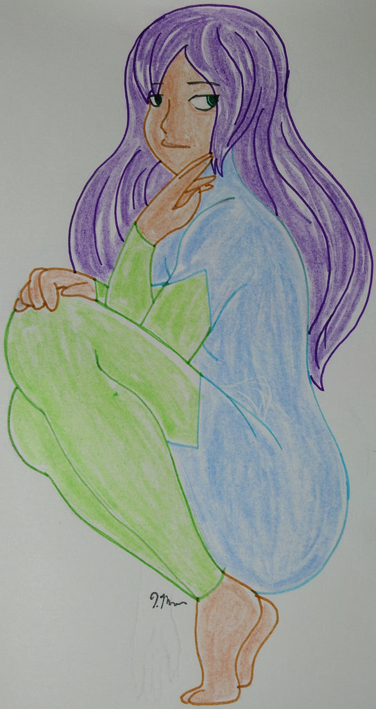 Crouching Anime Girl Drawing Practice