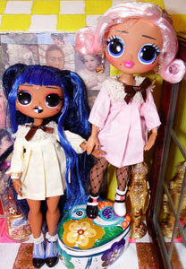 LOL Surprise Dolls in Pink and Yellow Pleated Dress Photoshoot