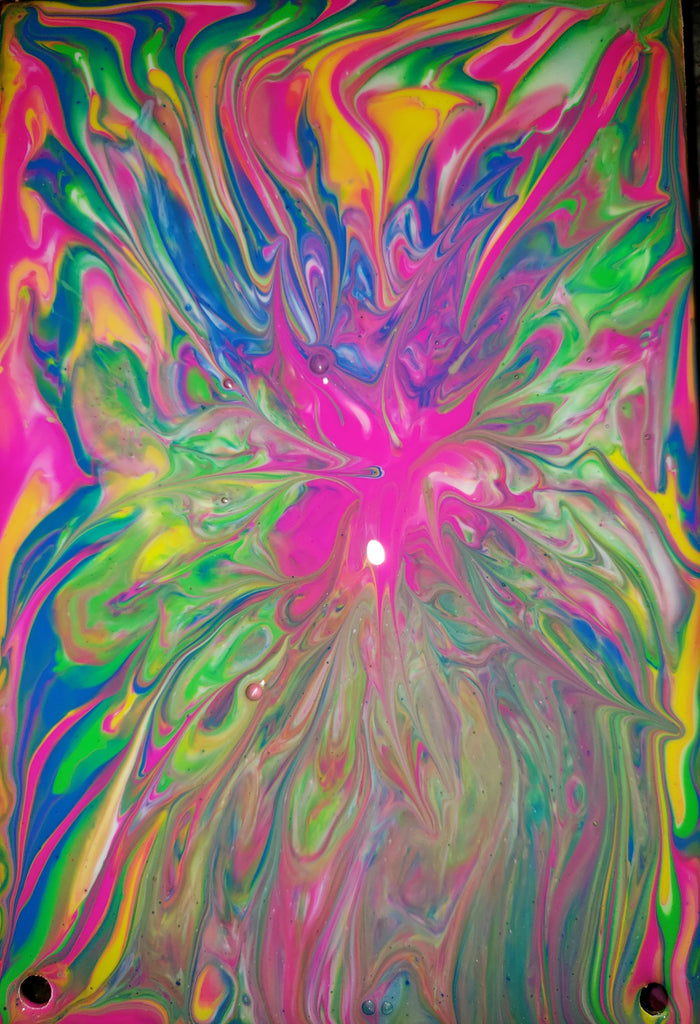 Neon Dutch Pouring Flower Art