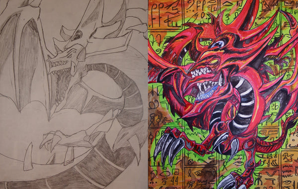 Slifer the Sky Dragon Watercolor Painting Fanart