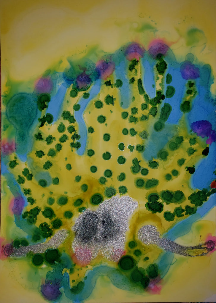 Ink Art: Sea Slugs Green and Purple