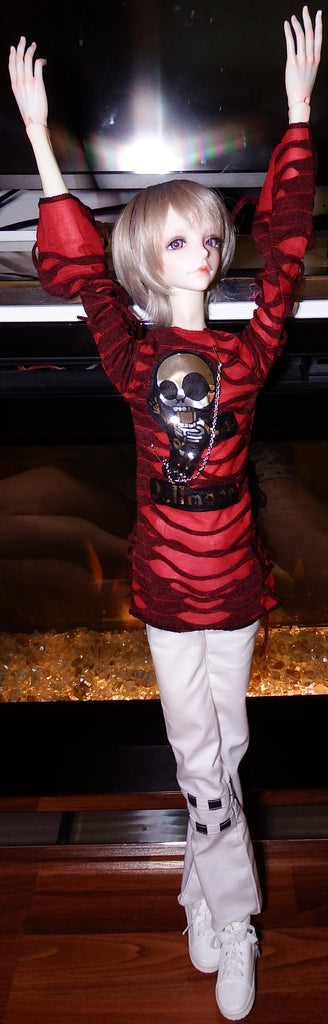 BJD Dream Valley Elf Guy Doll in Skull Shirt Photoshoot