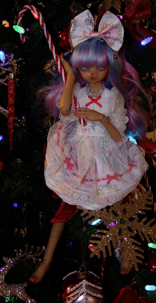 Neko Cat BJD Doll Inside the Christmas Tree Photoshoot