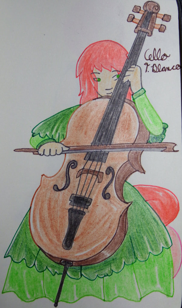Anime Girl Playing the Cello
