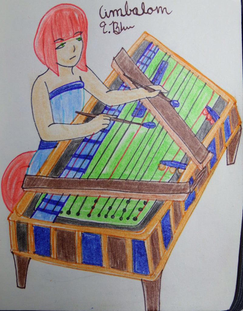 Anime Girl Playing the Cimbalom
