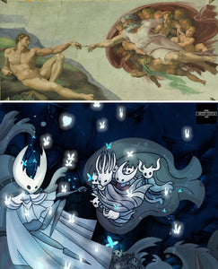 The Creation of the Pure Vessel Hollow Knight Painting Parody