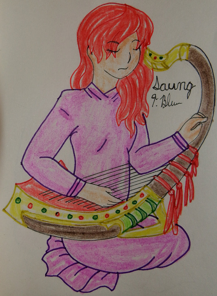 Saung Instrument Music Anime Drawing