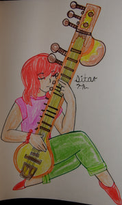 Sitar Music Instrument Anime Drawing