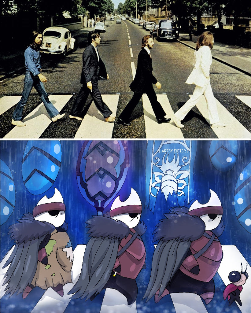 The Hollow Knight the Beatles Abbey Road Drawing Parody
