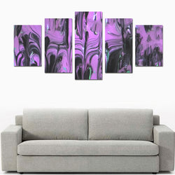 Purple Haze Canvas Wall Art Prints (No Frame) 5-Pieces/Set D