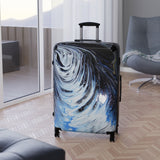 Metalic Blue Wave Suitcase