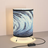 Metalic Blue Wave Tripod Lamp with High-Res Printed Shade, US\CA plug