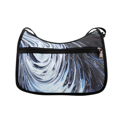 Metalic Blue Wave Shoulder Bag (Model 1616)
