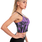 Purple Haze Cute Cropped Yoga Tops for Women