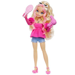 Barbie Dream Besties Doll and Accessories, Malibu” Posable Fashion Doll with Wavy Blonde Hair, 11 Makeup and Hair Themed Pieces