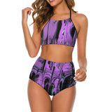 Purple Haze Cute Suspender Two Piece Bikini Swimsuit