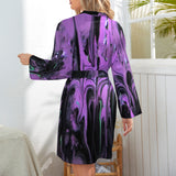 Purple Haze Cute Ladies Long Sleeve Belted Robe