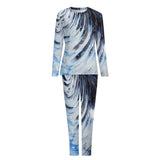 Metalic Blue Wave Soft Women's Pajama Set