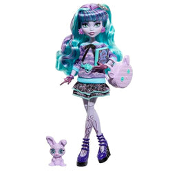 Monster High Doll, Twyla Creepover Party Set with Pet Bunny Dustin, Sleepover Clothes and Accessories