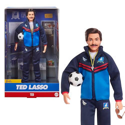Barbie Signature Doll, Ted Lasso Wearing Blue Tracksuit with AFC Richmond Logo, Collectible in Displayable Packaging