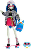 Monster High Ghoulia Yelps Posable Doll (10.3 in) with Blue Hair, Pet and Accessories, Gift for 3 Year Olds and Up