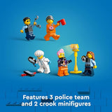 LEGO 60418 City Polizeitruck mit Labor, 5 Minifiguren, Quad, Tatortkulisse