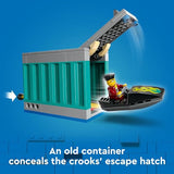 LEGO City Police Speedboat and Crooks’ Hideout Boat Toy, Fun Gift for Boys, Girls and Kids Ages 6 and Up who Love Pretend Play Toys, Includes a Jet Ski Toy, a Dog Figure and 3 Minifigures, 60417