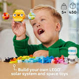 LEGO Classic Creative Space Planets Buildable Solar System, Creative Toy Building Set with Alien, Rocket Ship Toy and Glow in The Dark Bricks, Gift for Kids, Boys and Girls Ages 5 and Up, 11037