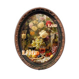 iLAND Miniature Dollhouse Accessories, 4 Dollhousew Picture Frames w/Printed Paintings Set (Dark Brass Color)