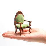 2 Pieces Miniature Armchairs Wooden Carved Single Sofa Chairs 1:12 Miniature House Furniture for Miniature House Accessories Furniture Decoration Birthday