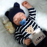 ADFO Lifelike Reborn Baby Dolls Boy, 20 inch Realistic Newborn Real Life Baby Boy Dolls Soft Vinyl and Cloth Body with Clothes and Toy Gift for Kids Age 3+