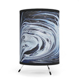Metalic Blue Wave Tripod Lamp with High-Res Printed Shade, US\CA plug