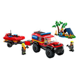 LEGO 60412 City Feuerwehrgeländewagen mit Rettungsboot, 3 Minifiguren