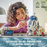 LEGO Star Wars R2-D2 Brick Built Droid Figure, Collectible Star Wars Room Décor with Exclusive 25th Anniversary Minifigure Darth Malak, Creative Play Gift Idea for Kids or Fans Ages 10 and Up, 75379