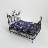 Cuteam European Style Dollhouse Bed with Mattress & Pillow 1 12 Scale Dollhouse Bed Dollhouse Furniture Miniature Dollhouse Furniture Dollhouse Decor Black