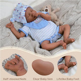 BABESIDE Reborn Baby Dolls Black Girl - 17inch Soft Realistic African American Baby Doll Poseable Sleeping Real Life Baby Dolls with All Accessories, for Little Girls, Elderly