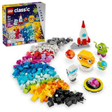 LEGO Classic Creative Space Planets Buildable Solar System, Creative Toy Building Set with Alien, Rocket Ship Toy and Glow in The Dark Bricks, Gift for Kids, Boys and Girls Ages 5 and Up, 11037